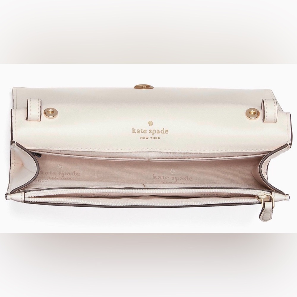 Kate Spade Perry White Leather Floral Crossbody Bag - EUC - Retails $239 - Picture 4 of 16